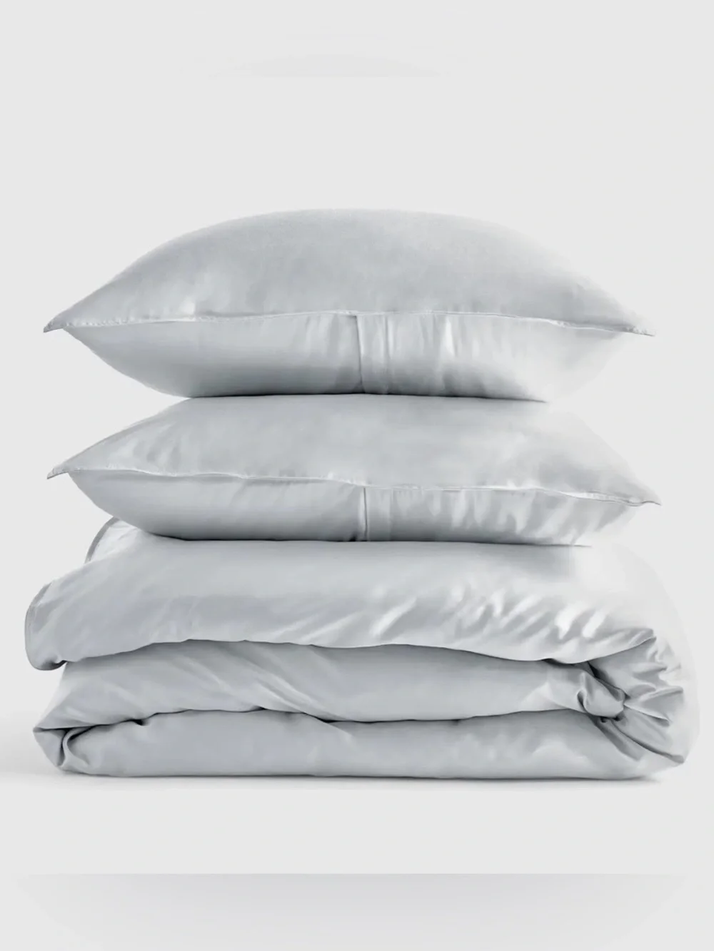 NWT Quince Bamboo 3 Piece Duvet Cover Set, Full/Queen (Mist)